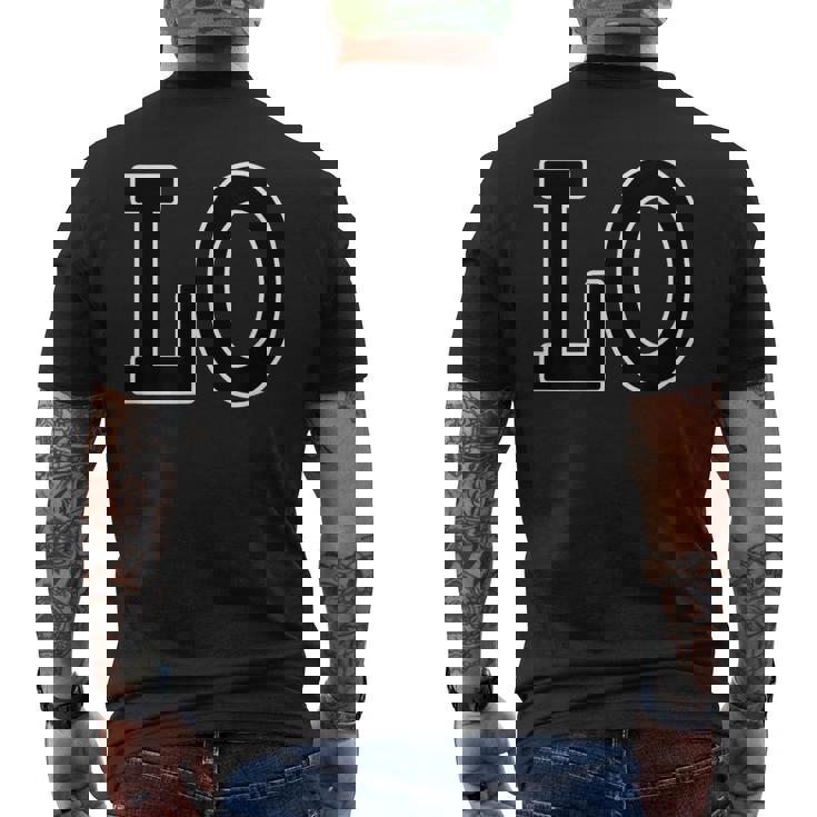 Love ラブ（リンク ペア コーディネート）Lo【親子 家族 恋人 カップル】ルック ファッション シンプル 英字 メンズTシャツ バックプリント