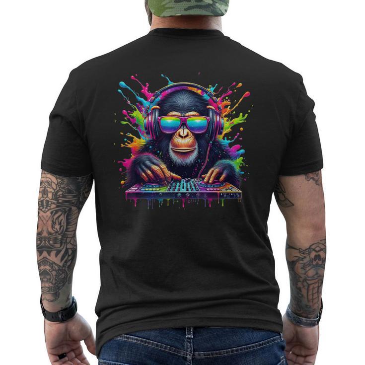 Mono Dj Neón Fiesta Rave Edm Festival Mono Camiseta Hombre Estampado Espalda