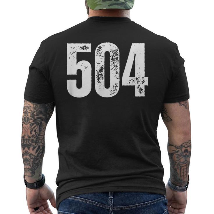 New Orleans 504 Area Code メンズTシャツ バックプリント