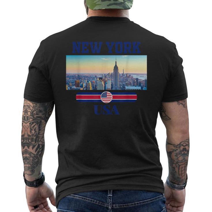 New York Citykyline New York New York City メンズTシャツ バックプリント