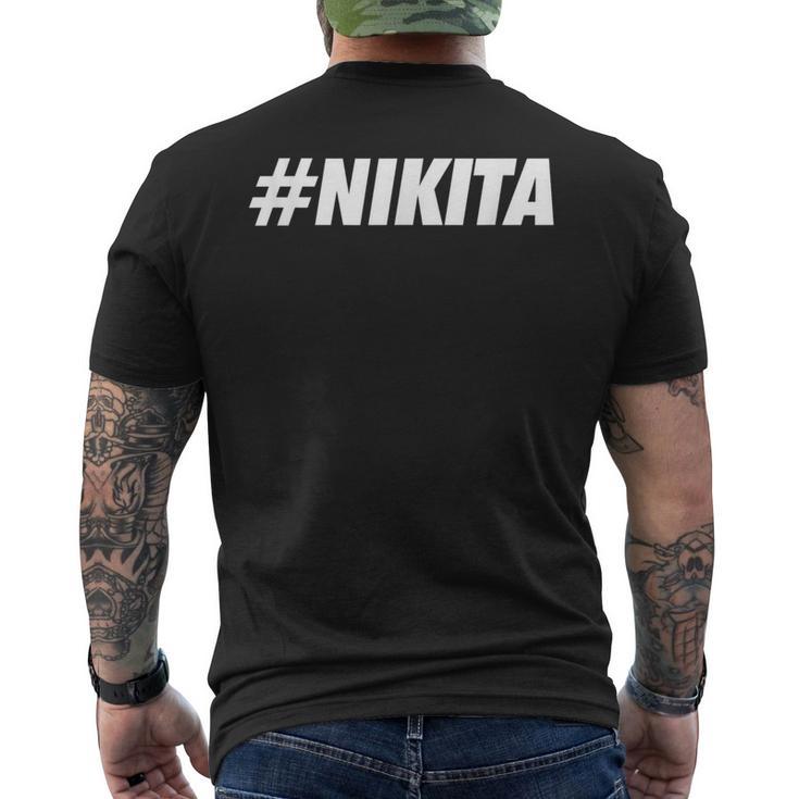 Nikita ハッシュタグ ソーシャルネットワークメディア Nikita ネーム メンズTシャツ バックプリント