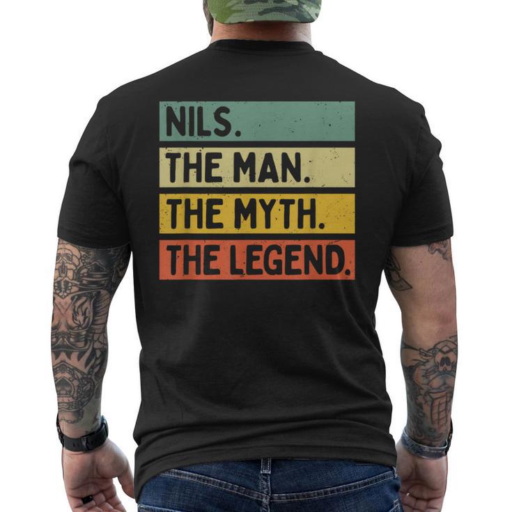 Nils The Man The Myth The Legend面白い名言 メンズTシャツ バックプリント