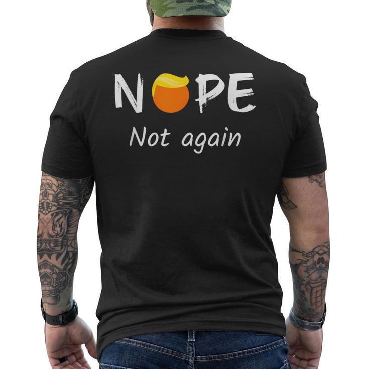 Nope Not Again Peluca Divertida Demócrata Trump Elecciones Anti-Trump Camiseta Hombre Estampado Espalda