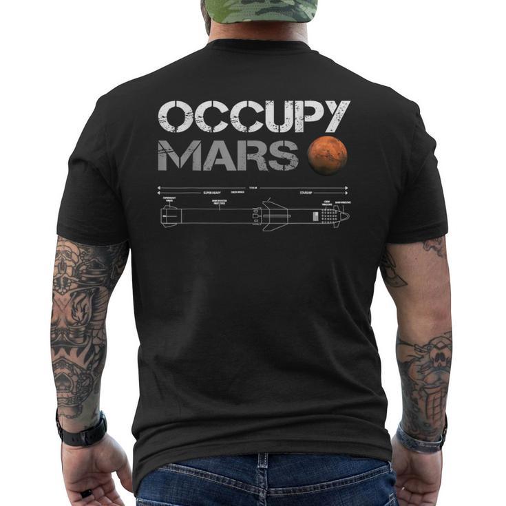 Occupy Mars ロケット メンズTシャツ バックプリント