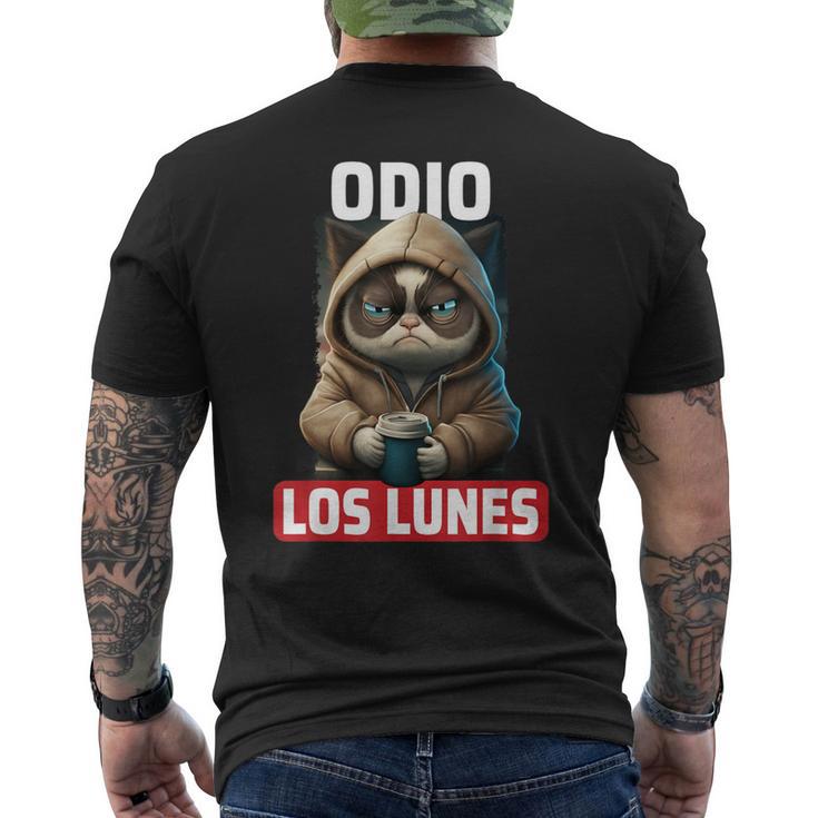 Odio Los Lunes Dicho Divertido Con Gato Y Café Frases Camiseta Hombre Estampado Espalda