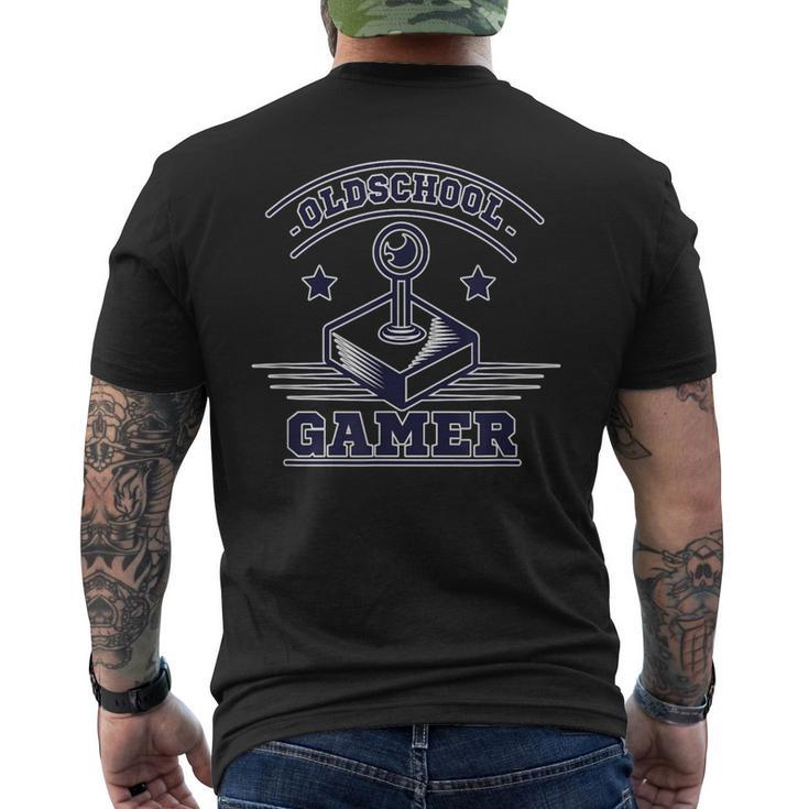 Oldschool Gamer ジョイスティック メンズTシャツ バックプリント