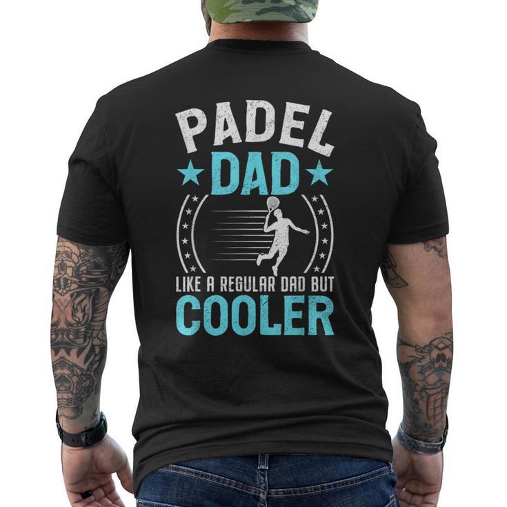 Padel Dad Uomo Divertente Papà Papà Padre Padel Fan Player T-shirt da uomo con stampa posteriore