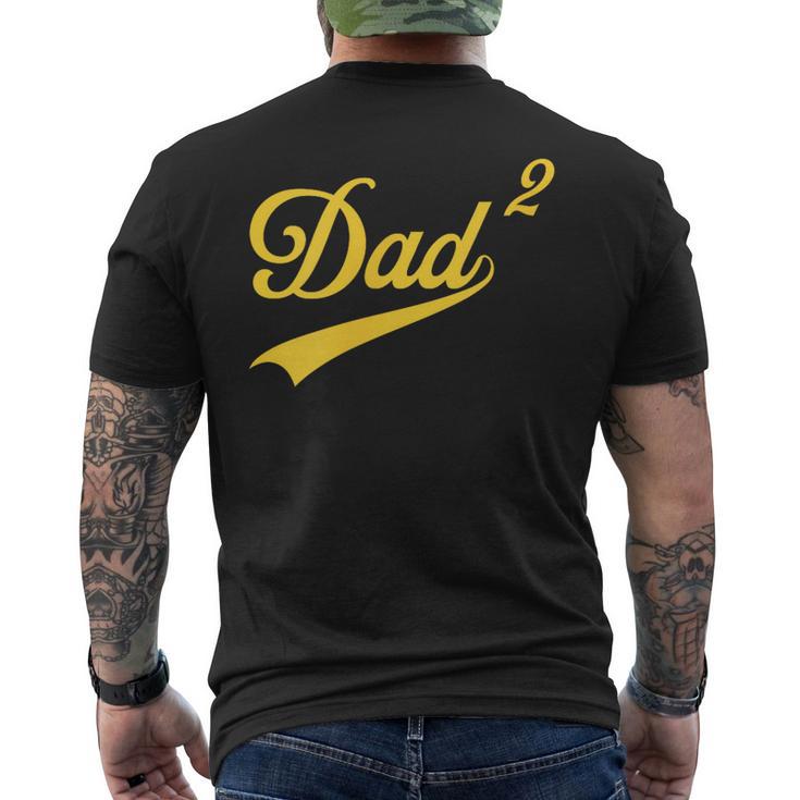 Papà Di Due Divertenteecondaolta Papà Quadrato Retrò 2 Bambini Papà T-shirt da uomo con stampa posteriore