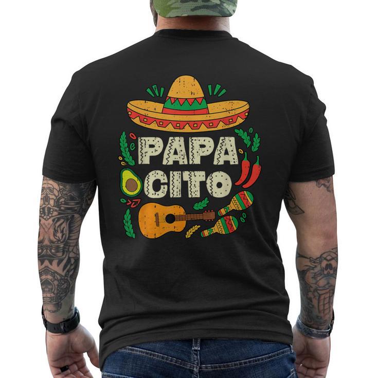 Papacito Family Sombrero Cinco De Mayo Mexican Dad Father Men's T-shirt Back Print