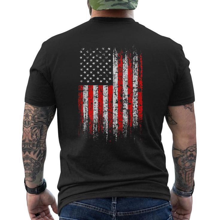 Patriotic 4Th Of July Pocket Usa American Flag On Back Of Men's T-shirt Back Print