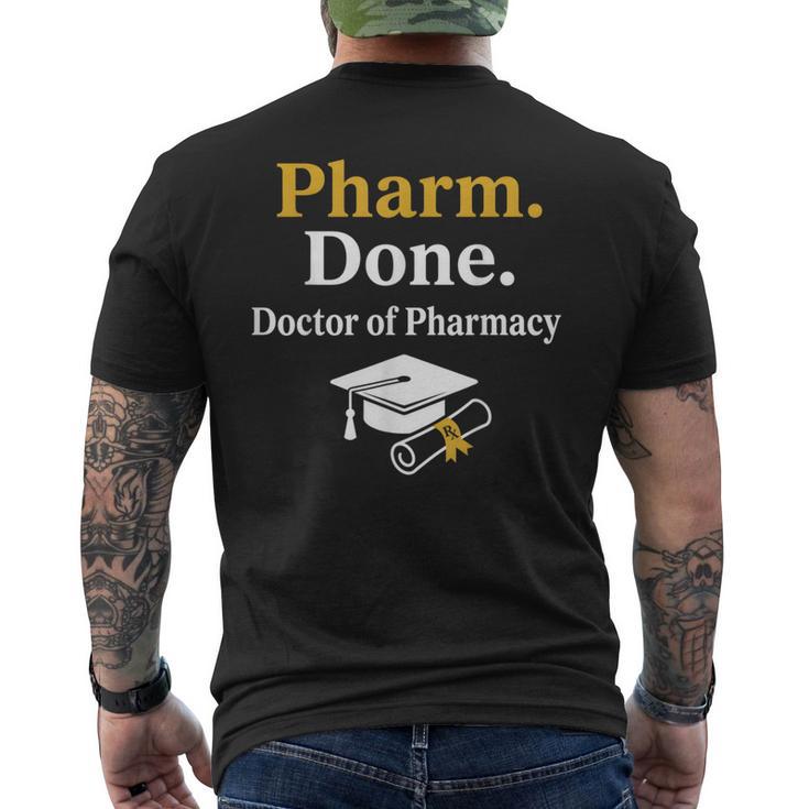 Pharm Done ドクターオブファーマシー 卒業式 メンズTシャツ バックプリント