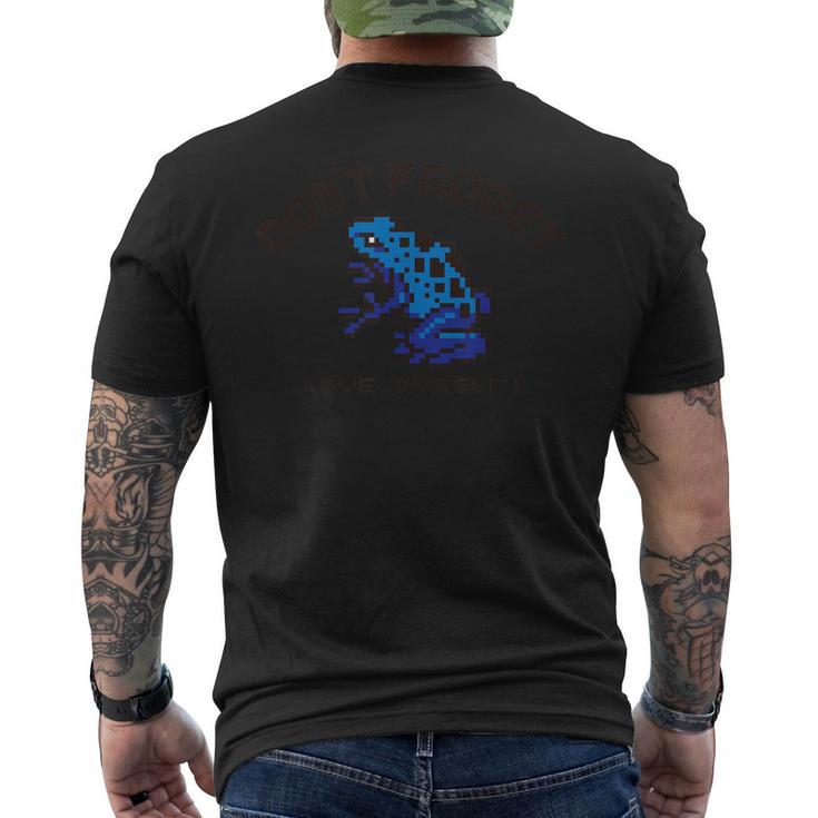 Pixel Animals Bluepoisondartfrog ピクセルアニマルズ コバルトヤドクガエル 黒フォント メンズTシャツ バックプリント