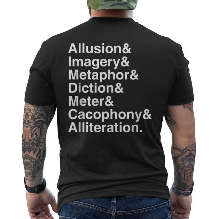 Poetry Literary Devices メンズTシャツ バックプリント