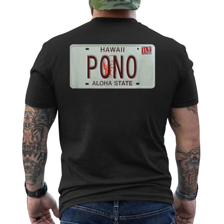 Pono ヴィンテージ ハワイ ナンバープレート メンズTシャツ バックプリント