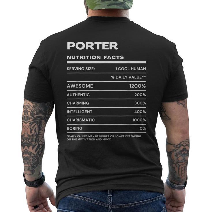 Porter 栄養成分表示 メンズTシャツ バックプリント
