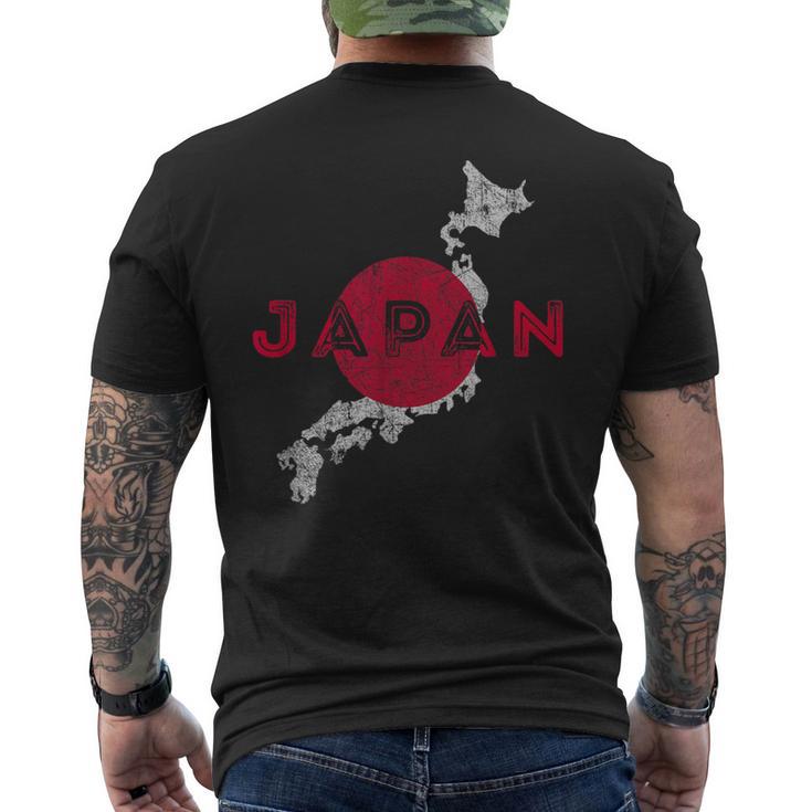 Recuerdo De Bandera Y Mapa Japonés Japón Camiseta Hombre Estampado Espalda