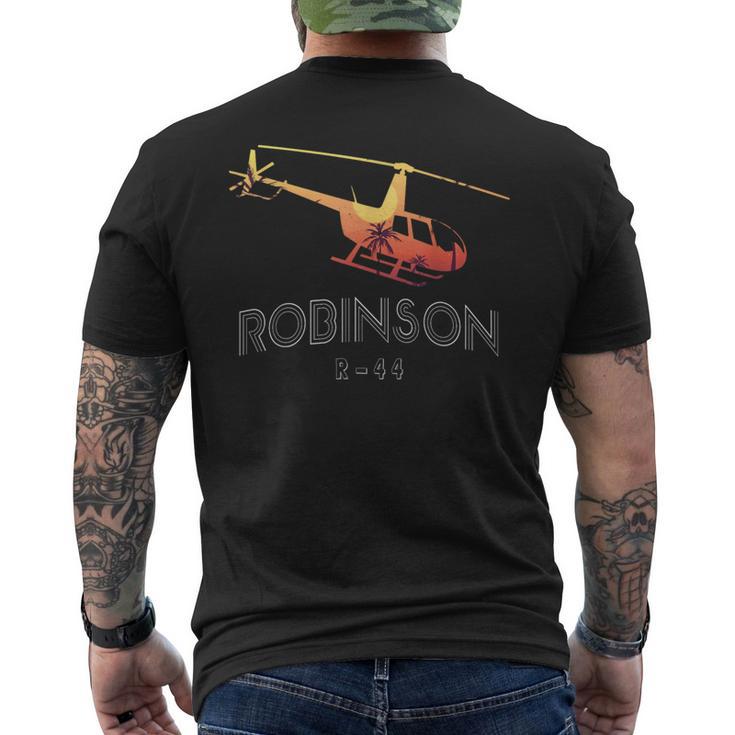 Robinson R44 Helicóptero Aviador Piloto Regalo Camiseta Hombre Estampado Espalda