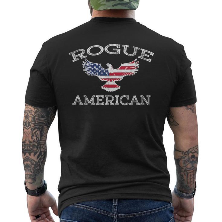 Rogue America ユーズド加工 アメリカ国旗 イーグル メンズTシャツ バックプリント