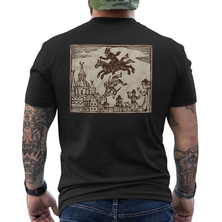 Satanic Occult Midnight Ride ゴスホラー 美的 木版画 長袖tシャツ メンズTシャツ バックプリント