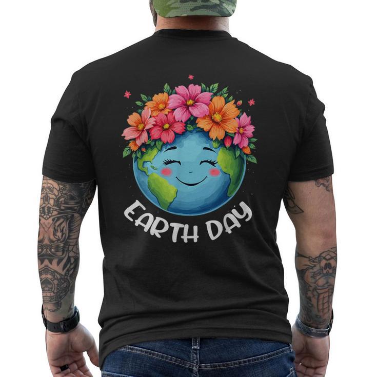 Save Planet Nature Flowers Every Day April 22 Earth Day Men's T-shirt Back Print