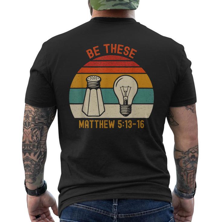 Be Thesealt Light キリスト教信仰聖書の言葉 メンズTシャツ バックプリント