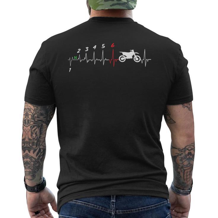 Shifting Gear ハートビート モトクロス Ekg パルスライダー メンズTシャツ バックプリント