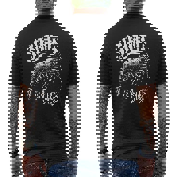 Shrimps Is Bugs Memeeafood Lovers ファン メンズTシャツ バックプリント