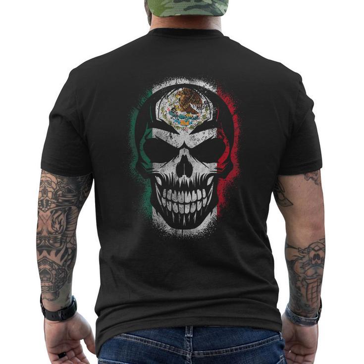 Skull Mexican Flag Mexicopraytyleintage メンズTシャツ バックプリント