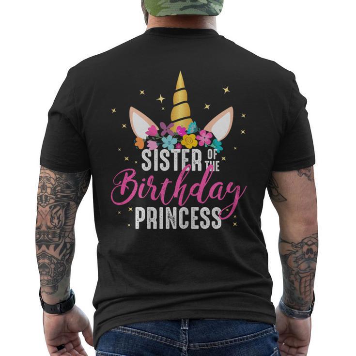 Sorella Della Festeggiata Regalo Di Compleanno Unicorno T-shirt da uomo con stampa posteriore