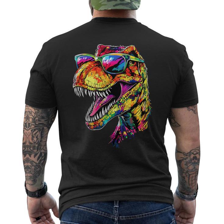 T-レックス ティラノサウルス・レックス 恐竜 恐竜大好き ディノ メンズTシャツ バックプリント