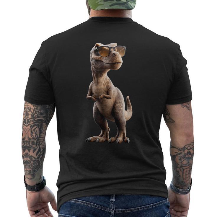 T-レックス ティラノサウルス・レックス 恐竜 恐竜大好き ディノ メンズTシャツ バックプリント