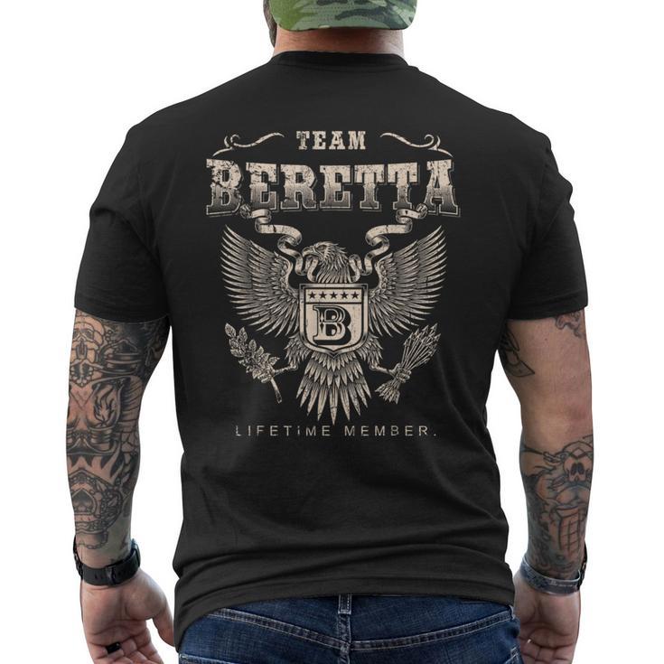 Team Beretta Lifetimeメンバー ベレッタ名 メンズTシャツ バックプリント