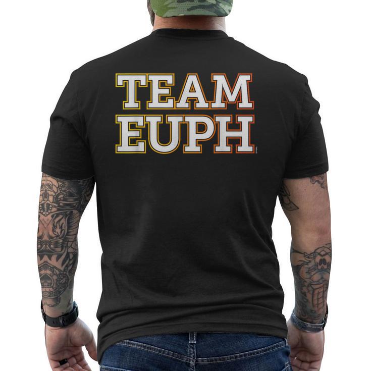 Team Euph Team Euphonium 吹奏楽部「チームユーフ」 おかしなユーフォニアム メンズTシャツ バックプリント