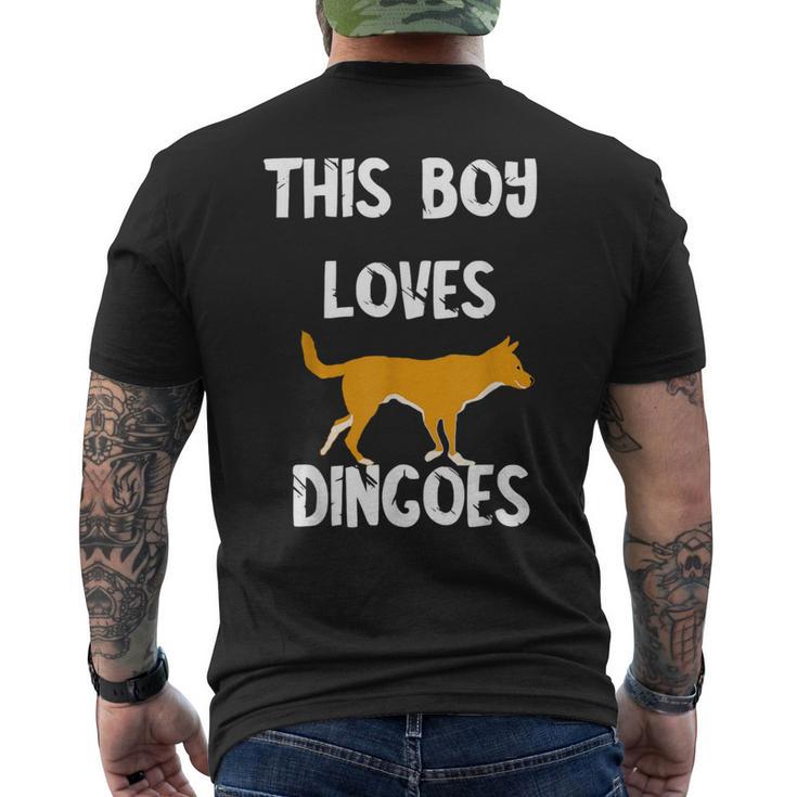 This Boy Loves Dingoes 野生動物 オーストラリアン ディンゴ犬 メンズTシャツ バックプリント