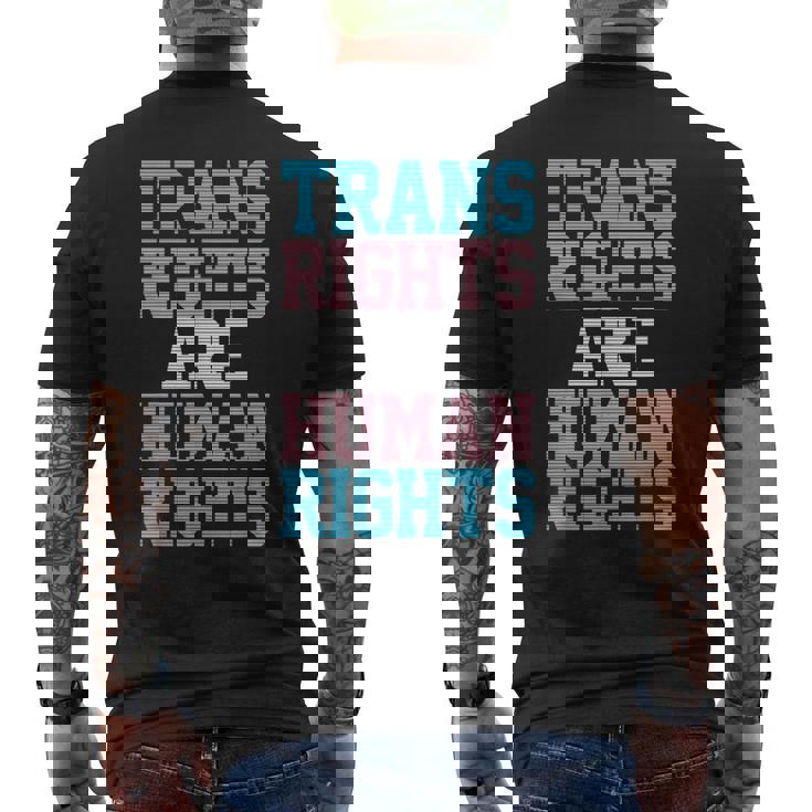 Trans Rights Are Human Rights Lgbtq トランスジェンダー フラッグ プライド メンズTシャツ バックプリント