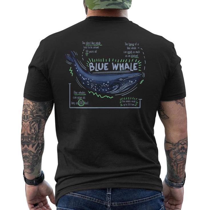 Trendy Blue Whale Facts メンズTシャツ バックプリント