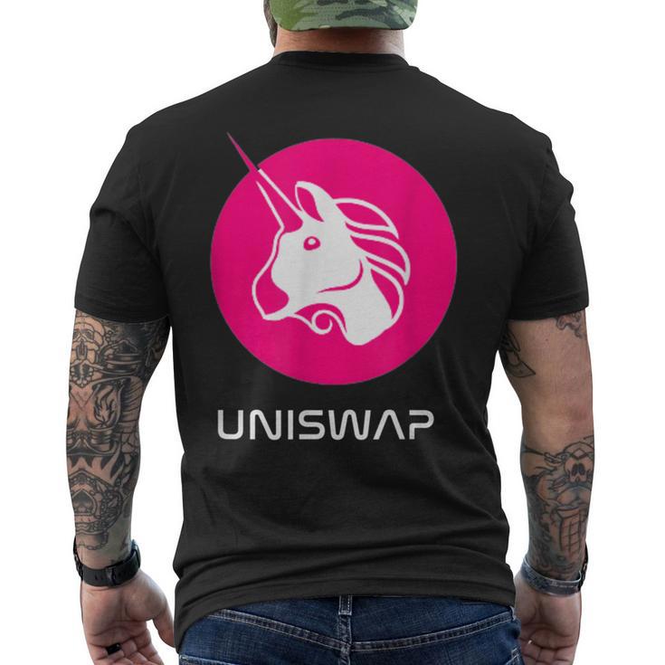 Uniswap Dex、Crypto Defi、分散型アプリケーション交換 メンズTシャツ バックプリント
