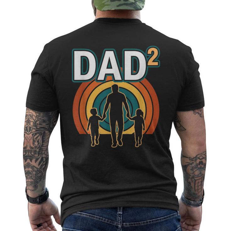 Uomo Dad 2 Papà Di 2 Figli Leggenda Retrò T-shirt da uomo con stampa posteriore
