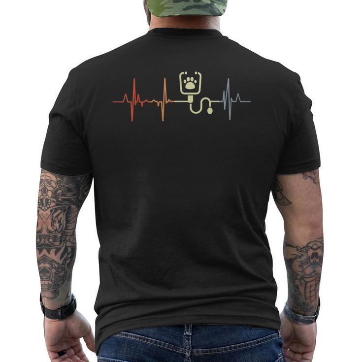 Veterinario Retro Heartbeat T-shirt da uomo con stampa posteriore