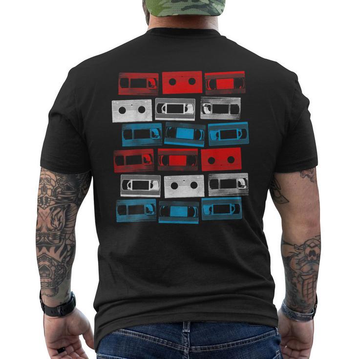 Vhs Usa カセットテープ 1980年代 ビデオ レトロ 映画 メンズTシャツ バックプリント