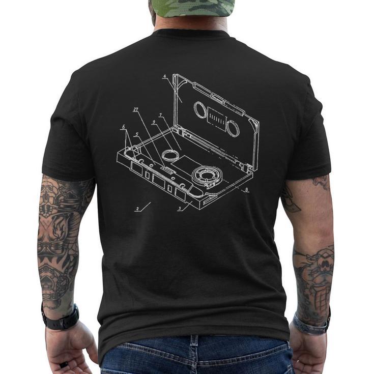 Vintage Blueprint Cinta De Audio Para Casete Retro Camiseta Hombre Estampado Espalda