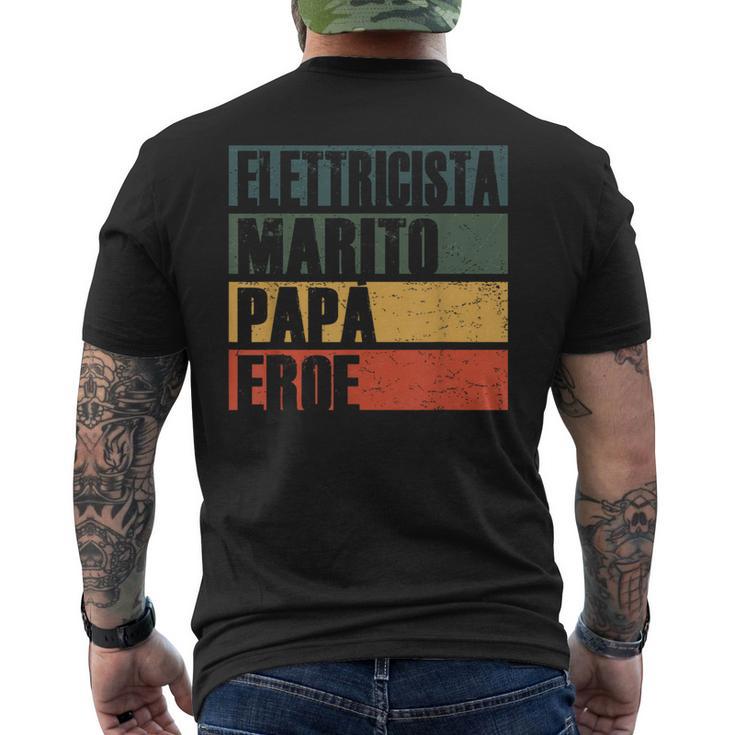 Vintage Marito Papà Elettricista Eroe Papà Elettricista T-shirt da uomo con stampa posteriore