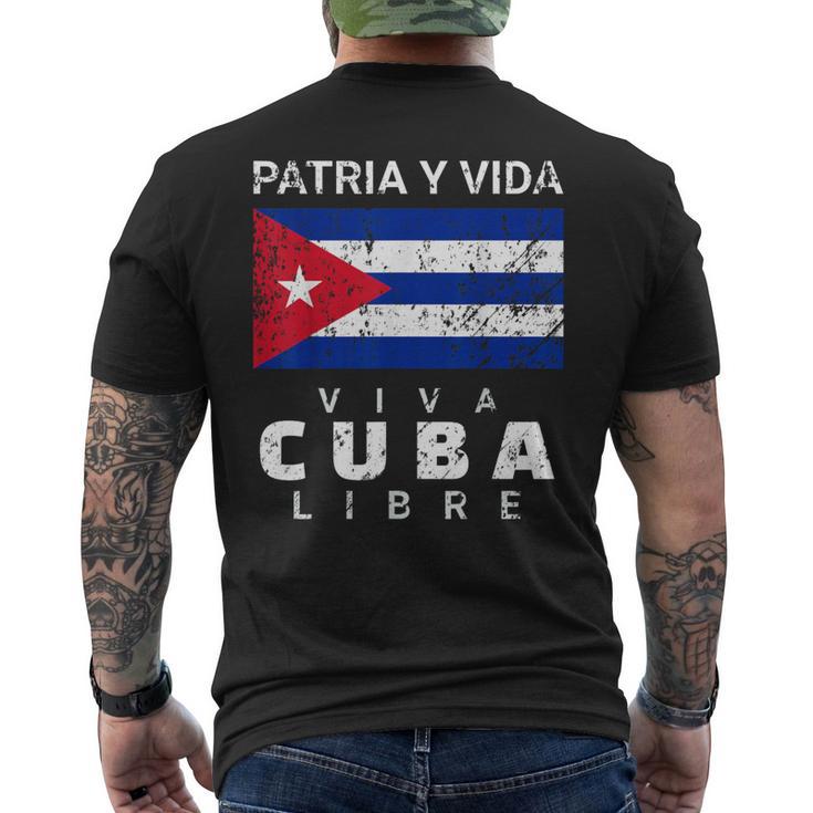 Viva Cuba Libre Patria Yida Bandera Cubana Apenada Camiseta Hombre Estampado Espalda