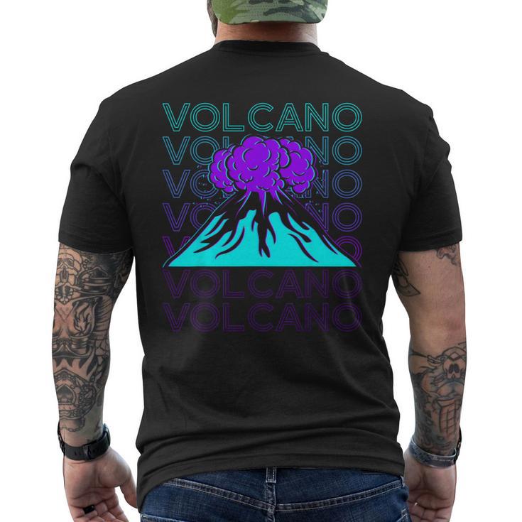 Volcán Retro Camiseta Hombre Estampado Espalda