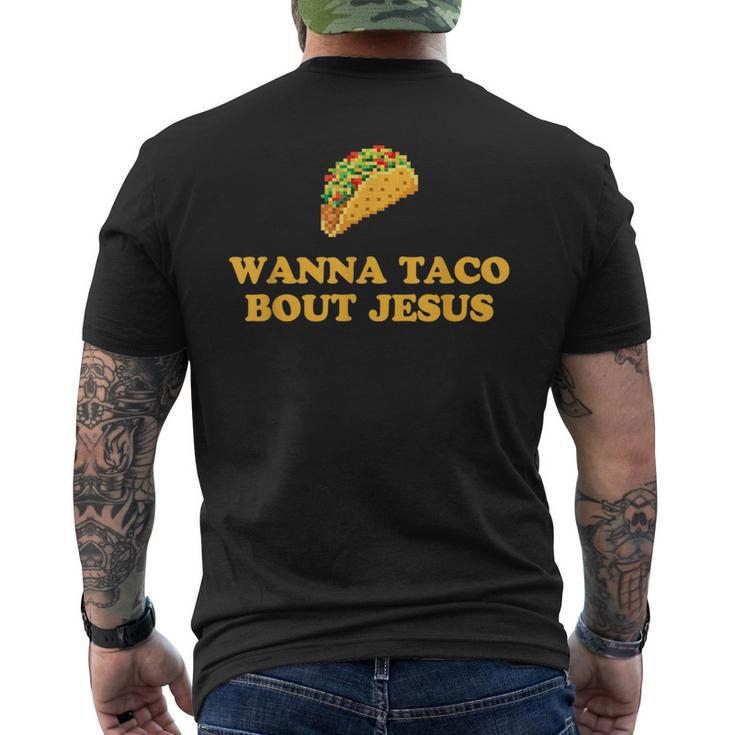 Wanna Taco Bout Jesus メンズTシャツ バックプリント