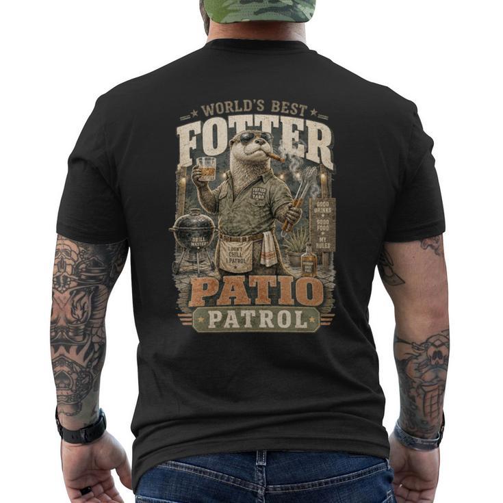 Worlds Best Fotter パティオ パトロール 裏庭 カワウソ しゃれ 誕生日 長袖tシャツ メンズTシャツ バックプリント