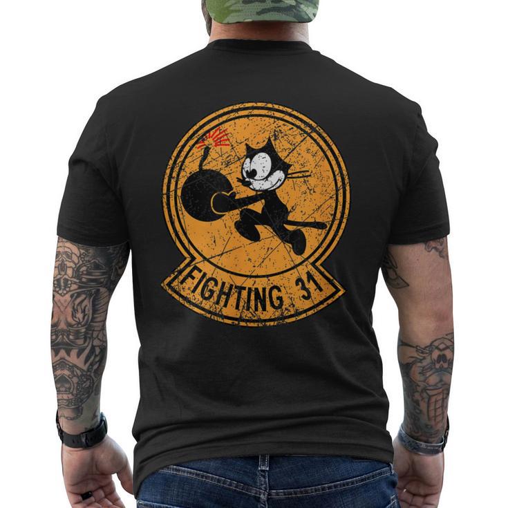 Ww2 ヴィンテージfa-31 トムキャッターズ飛行隊パッチfa-31 ベテラン メンズTシャツ バックプリント