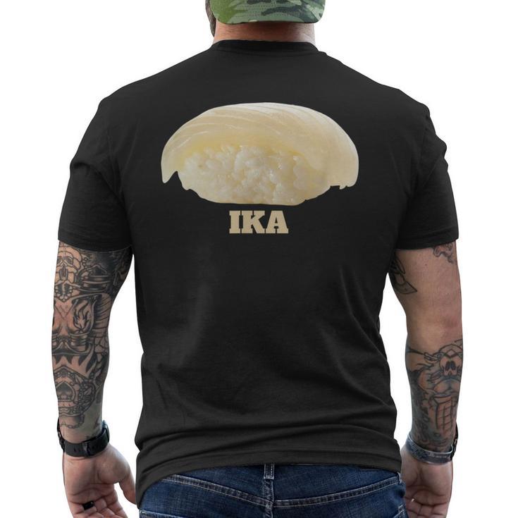 いか 面白ネタ すしネタ Ika 烏賊 メンズTシャツ バックプリント
