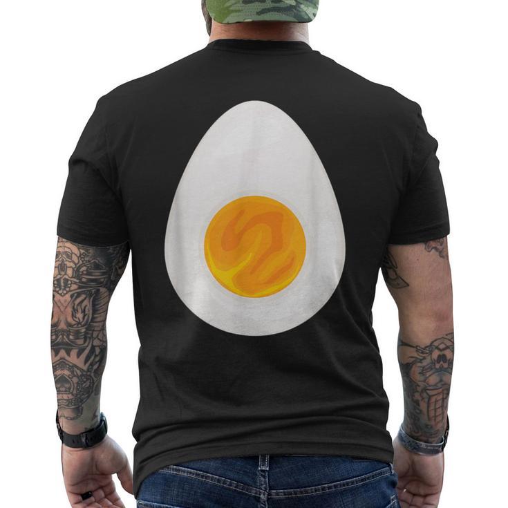 おかしなゆで卵 かわいい 朝食 食通 皮肉なユーモア ミーム メンズTシャツ バックプリント