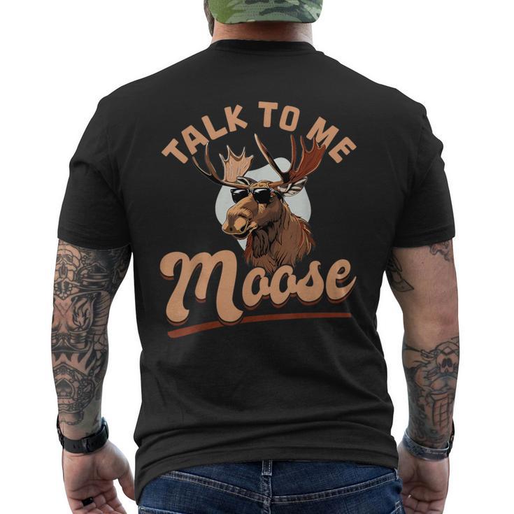 おもしろいムース・アニマルトーク・トゥ・ミー・ムース メンズTシャツ バックプリント